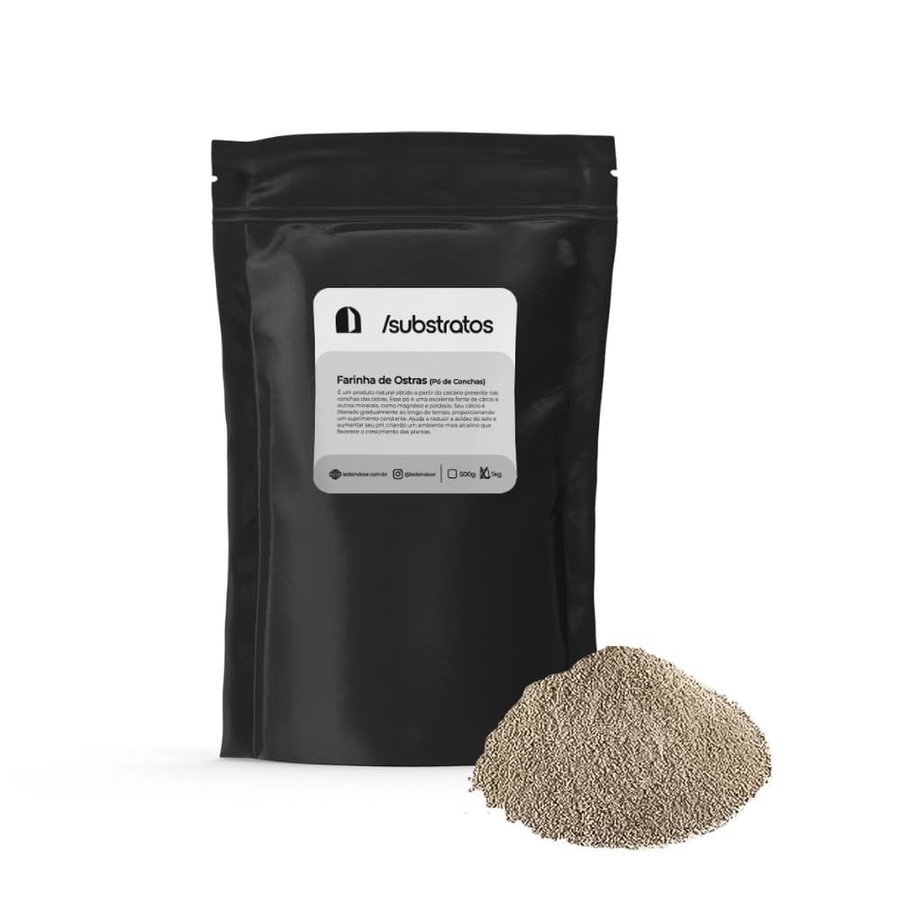 Farinha de Ostras - Pó de Conchas Adubo Orgânico - Aumenta o pH do Solo e Melhora o Crescimento das Plantas