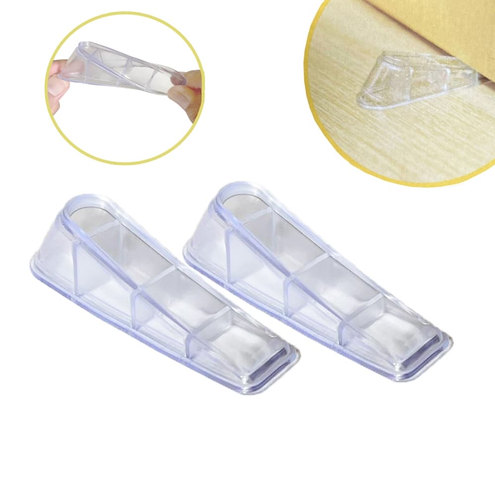 Trava Porta 100% Silicone Flexível Prendedor Cunha Calço 2 peças