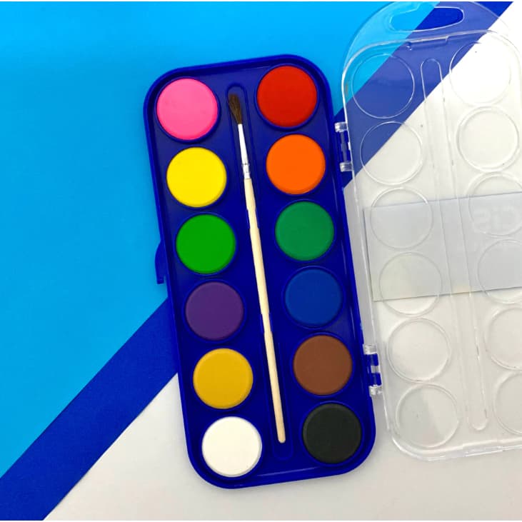  Estojo Tinta Aquarela 12 Cores Pincel Tinta Atacado Tinta Aquarela Escolar Infantil Papelaria