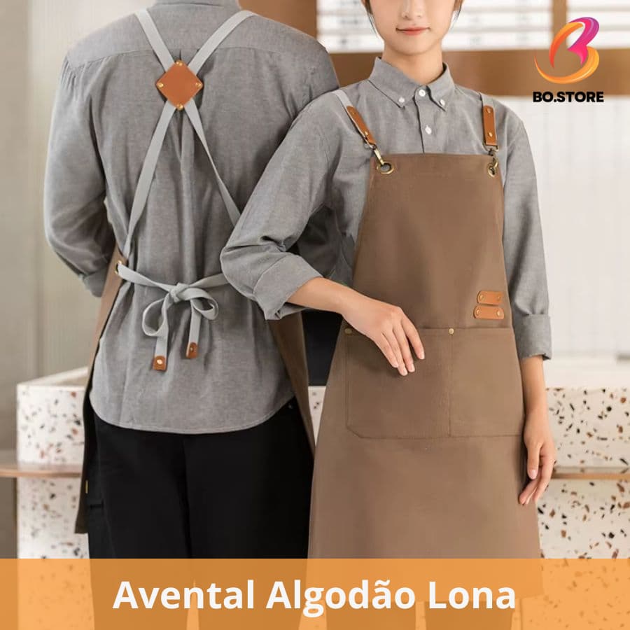 Avental De Lona Impermeável Para Mulheres E Homens Cozinha Ajustável
