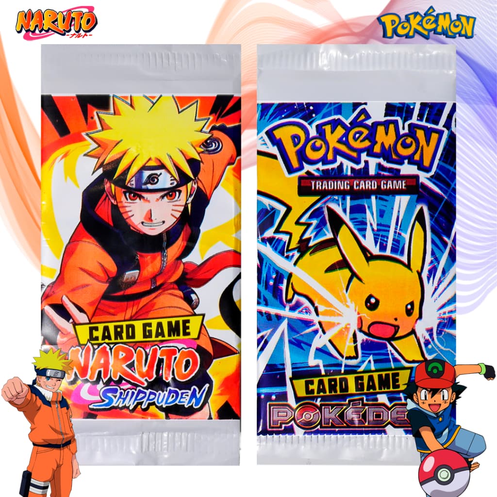 Cartinhas/cards 100 Pacotinhos (50 Pokemon) (50 Naruto)