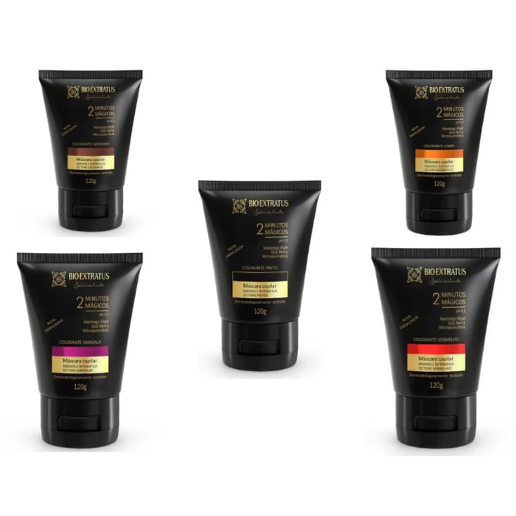 Bio Extratus Máscara Condicionante Colorante Preta/Vermelha/Cobre/Castanho/Marsala 120g