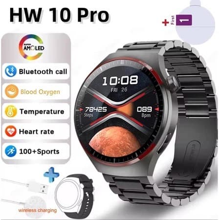 HW10 Pro Smartwatch 1.52 Polegada 360 Toque Completo Redondo Relógio Inteligente Rastreador De Saúde
