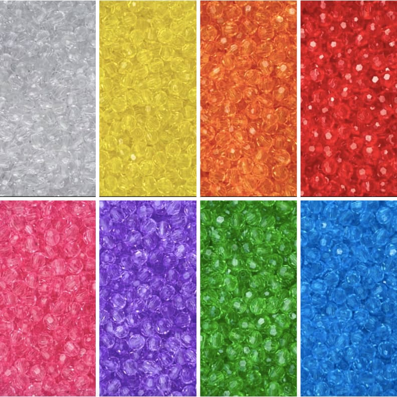 Até 500 Bolinhas Sextavada Bola 06mm Acrílico Pulseira 6mm Terço Strap Miçanga