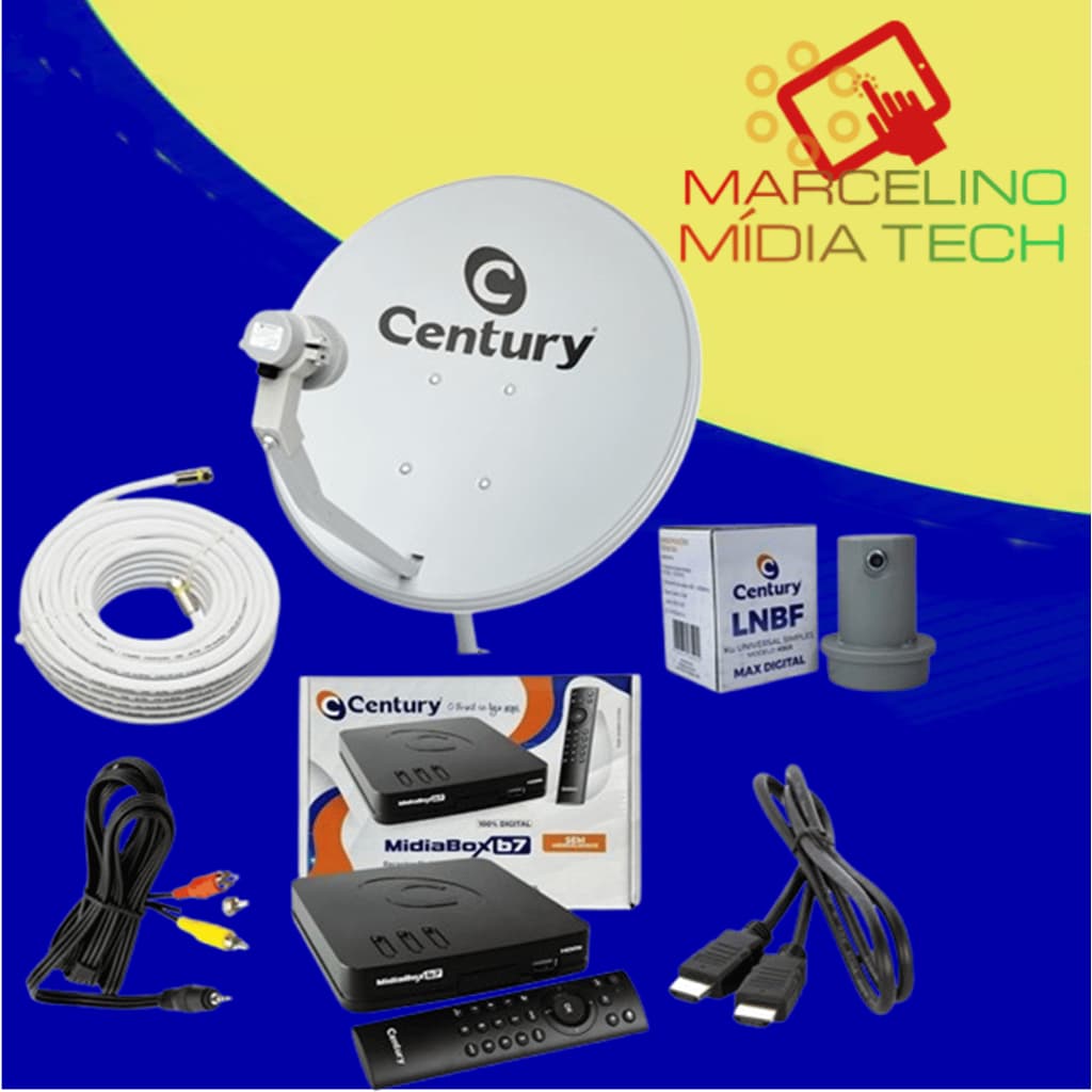 Kit Antena Tv Zona Rural Sitio + Receptor Digital B7 Century
