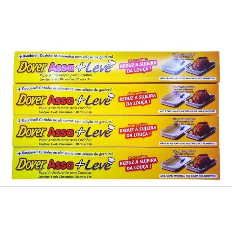 Papel Antiaderente Dover Assa + Leve 30cm X 3m Kit 4 Rolos