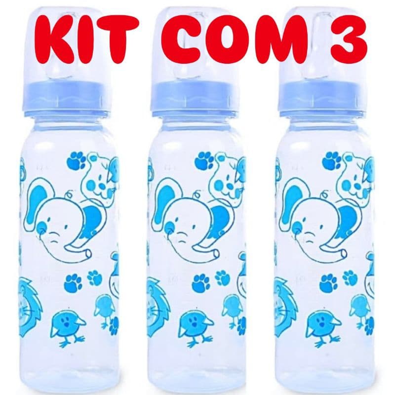 Kit com 3 Mamadeiras 240ml