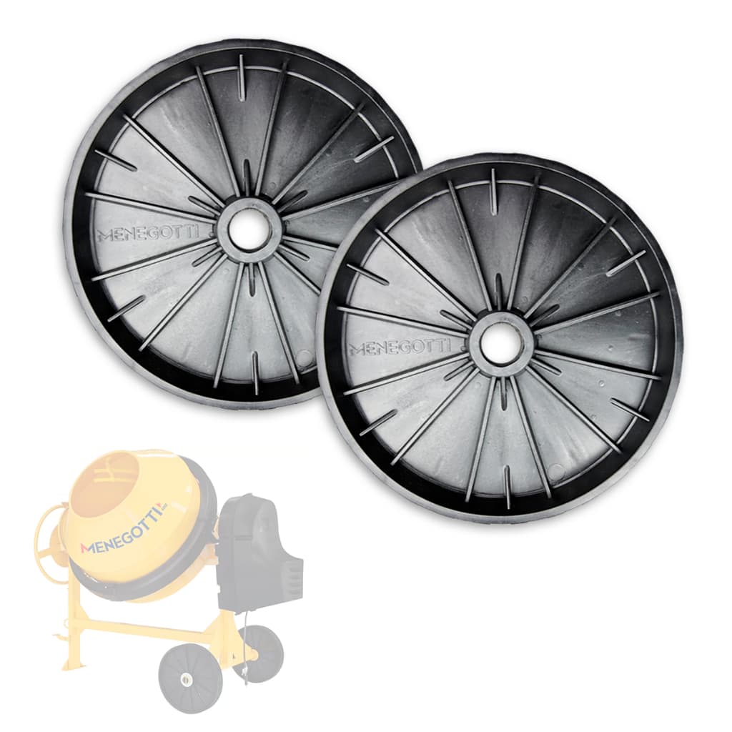 Roda Para Betoneira Plástica Menegotti 150L/250L/400L Prime Original 370MM Polipropileno Cor Preta