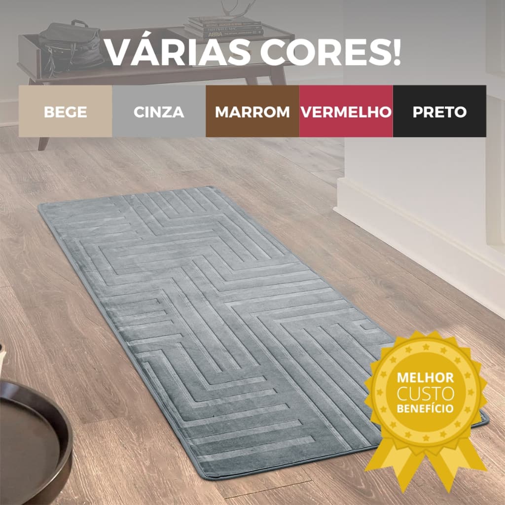 Tapete Passadeira Sala Quarto Cozinha Corredor Itália Geométrica Grande Antiderrapante Exclusivo