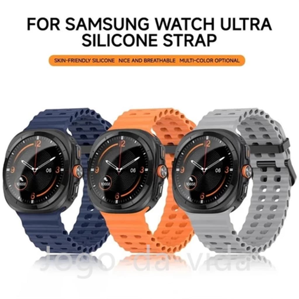 Pulseira De silicone Respirável Para Samsung Galaxy Watch 7 8 Ultra 2 47mm Silicone Com Inteligente Acessórios