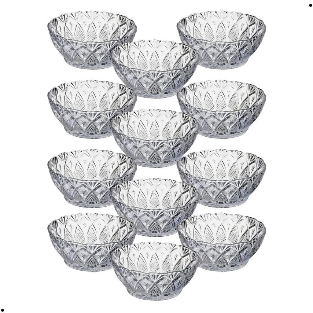 Jogo 12 Taças Em Vidro 350ml Para Sobremesa Tigela Bowl Lyor Petisqueira Sorvete Doces MARAVILHOSO