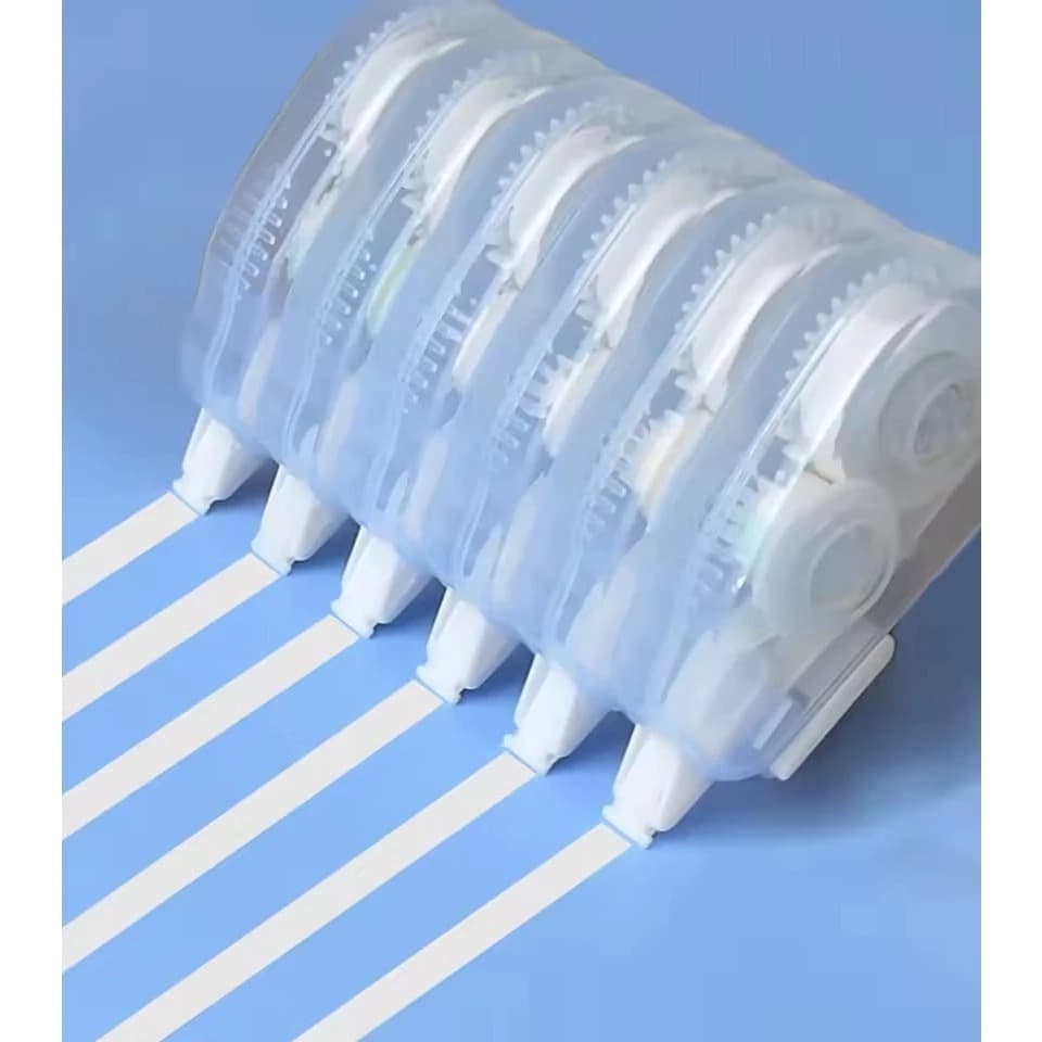 Kit com 6 Fita de corretivo corretiva Correção Transparente / 07x03cm / Papelaria Fofa