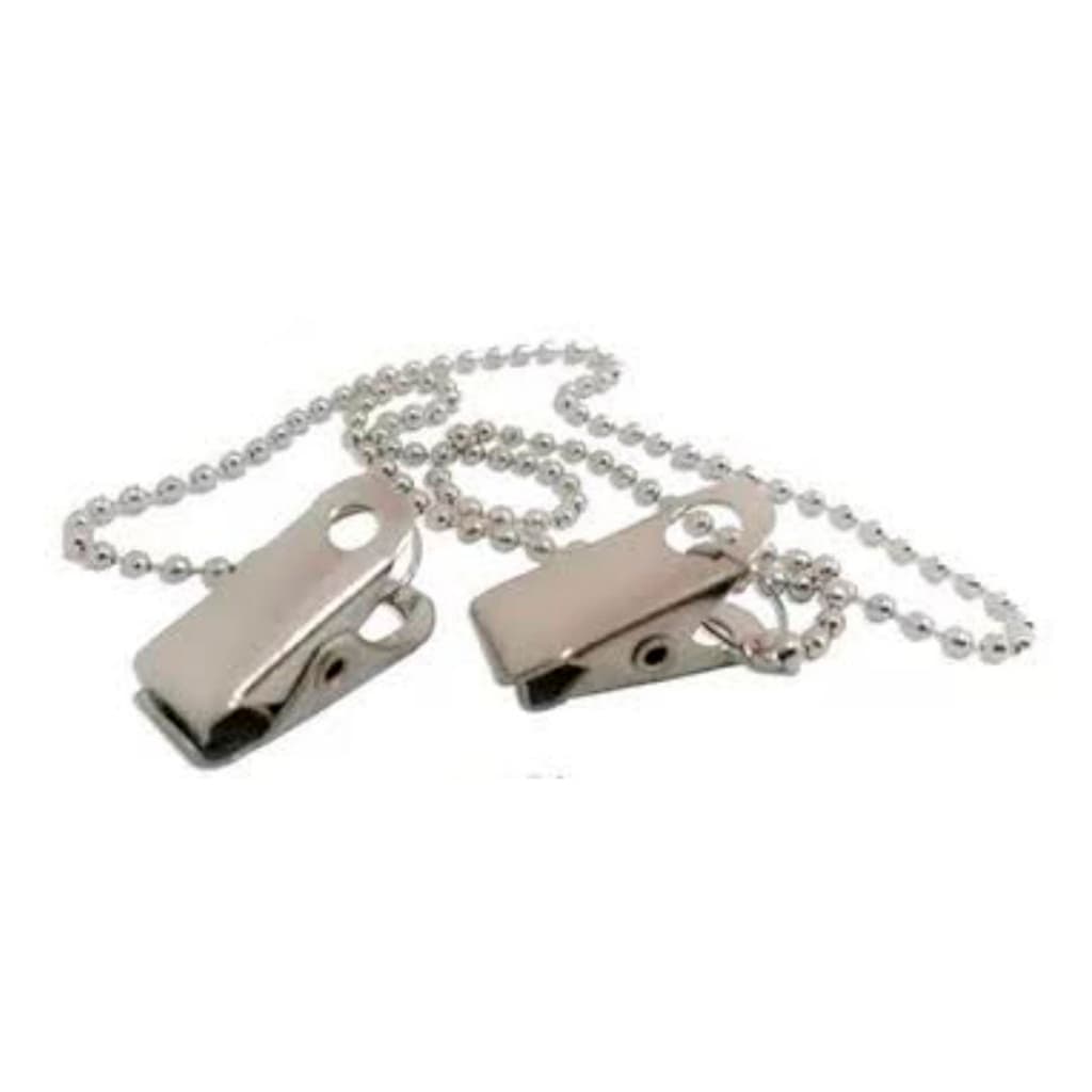 Prendedor De Babador Jacare - Corrente Metal Cromado