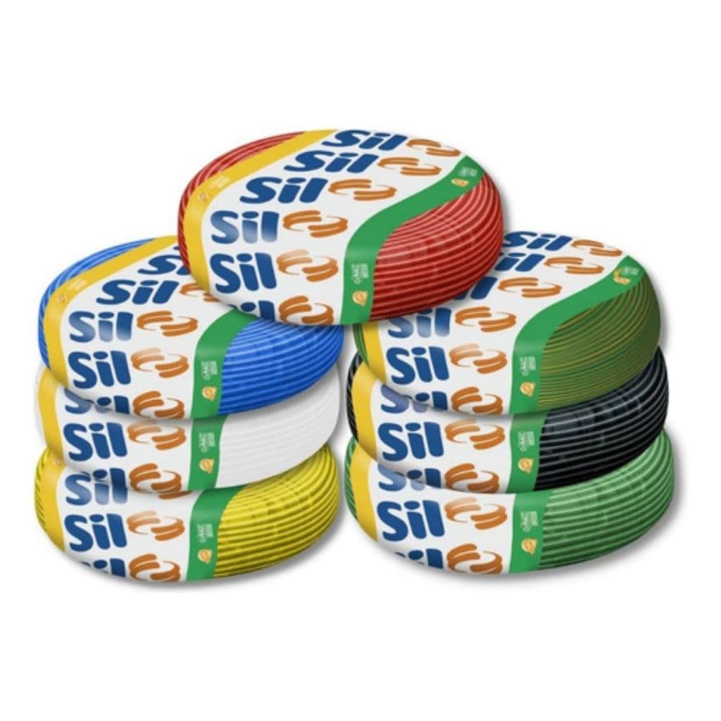 Fio Cabo Flexível Antichama SIL 4mm Rolo 100 Metros 750v Todas as Cores - Original Sil