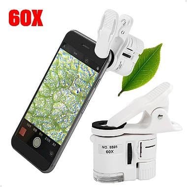 Microscópio Lupa para Celular com Aumento de 60x e Luz LED - Lorben