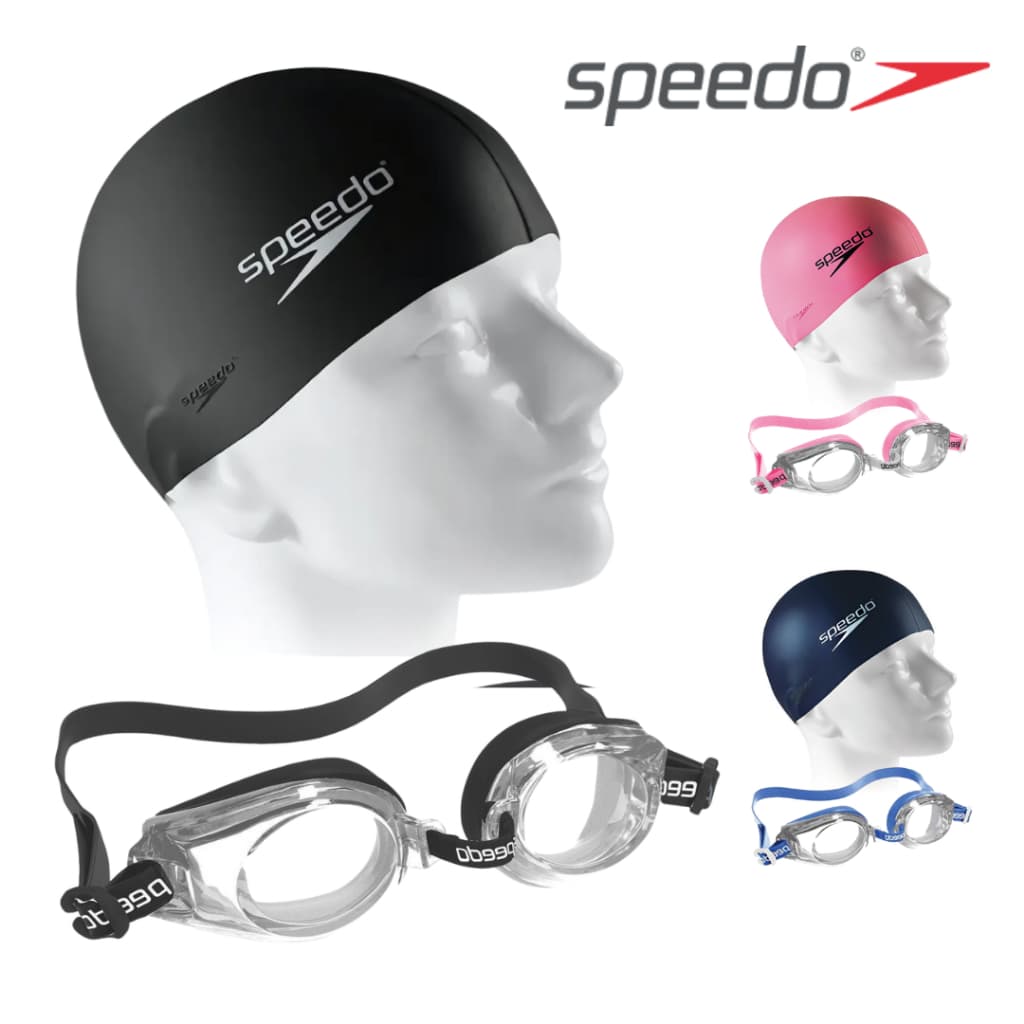 Óculos de Natação Speedo Classic Starters + Touca de Silicone Impermeável Hidroginástica Original