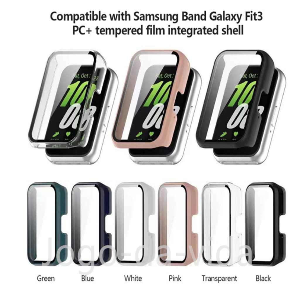 Capa Case Bumper Proteção Acrílico com Vidro Temperado para Samsung Galaxy Fit 3