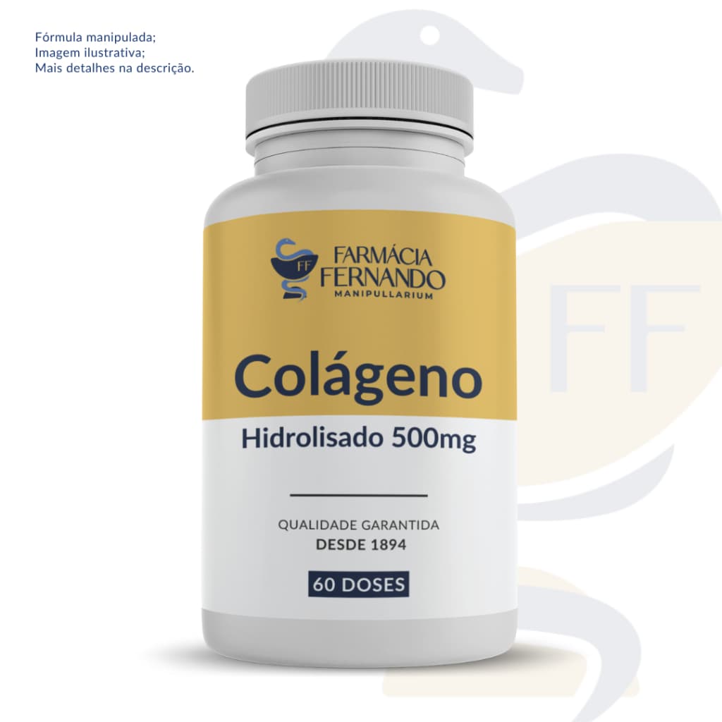 Colágeno Hidrolisado 500mg 60 CPS - Peptídeos de Colágeno