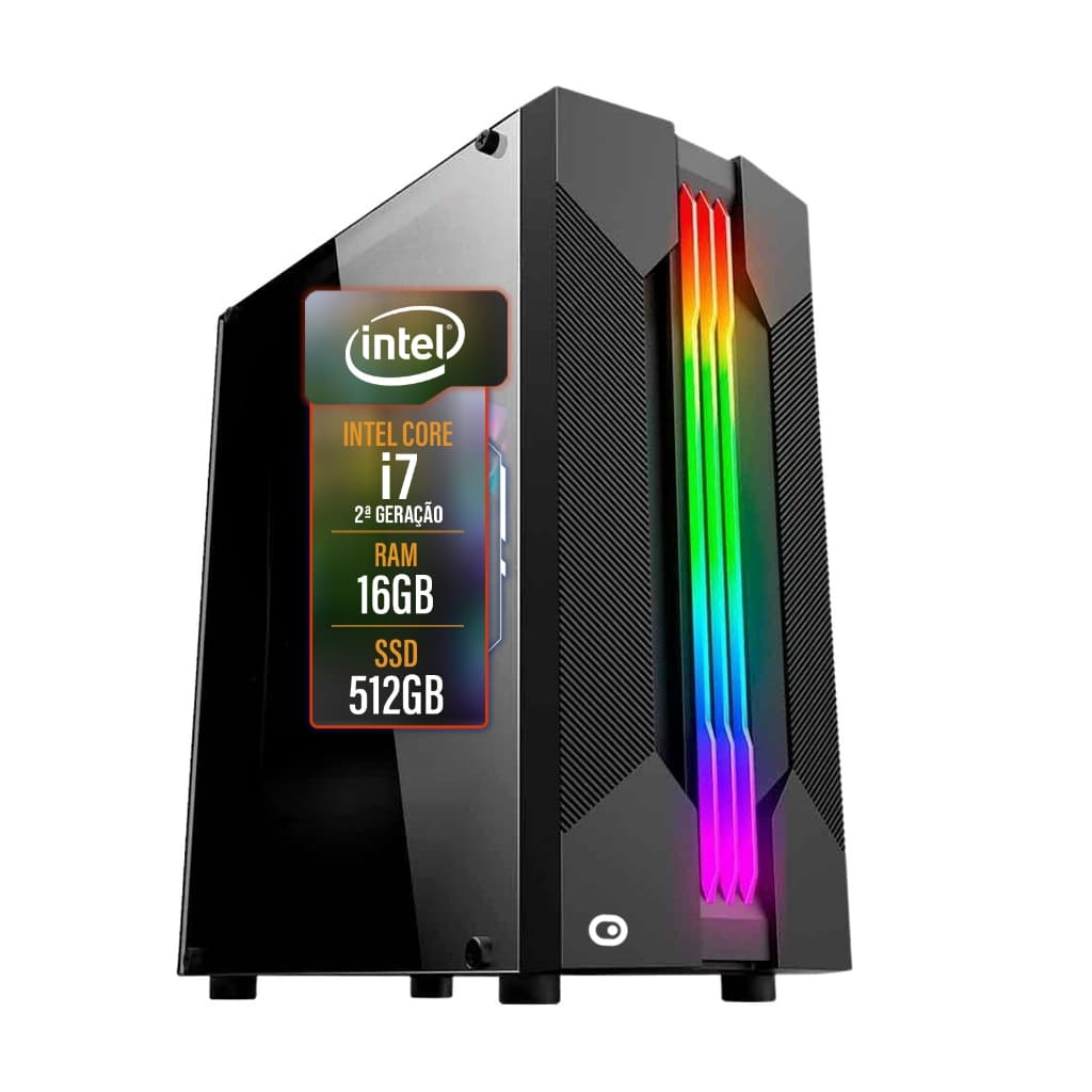 Computador Gamer 2Eletro Chroma, Intel Core i7, 16GB RAM, SSD 512GB, Fonte 500W - PG2E-1006CH
