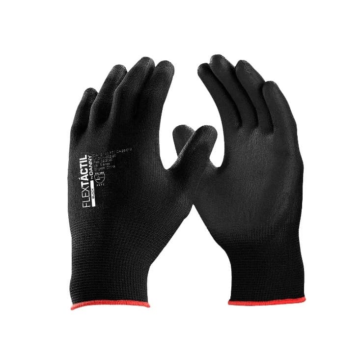 Kit 3 Luvas Multitato Segurança Flextatil KinoTato PU Preta