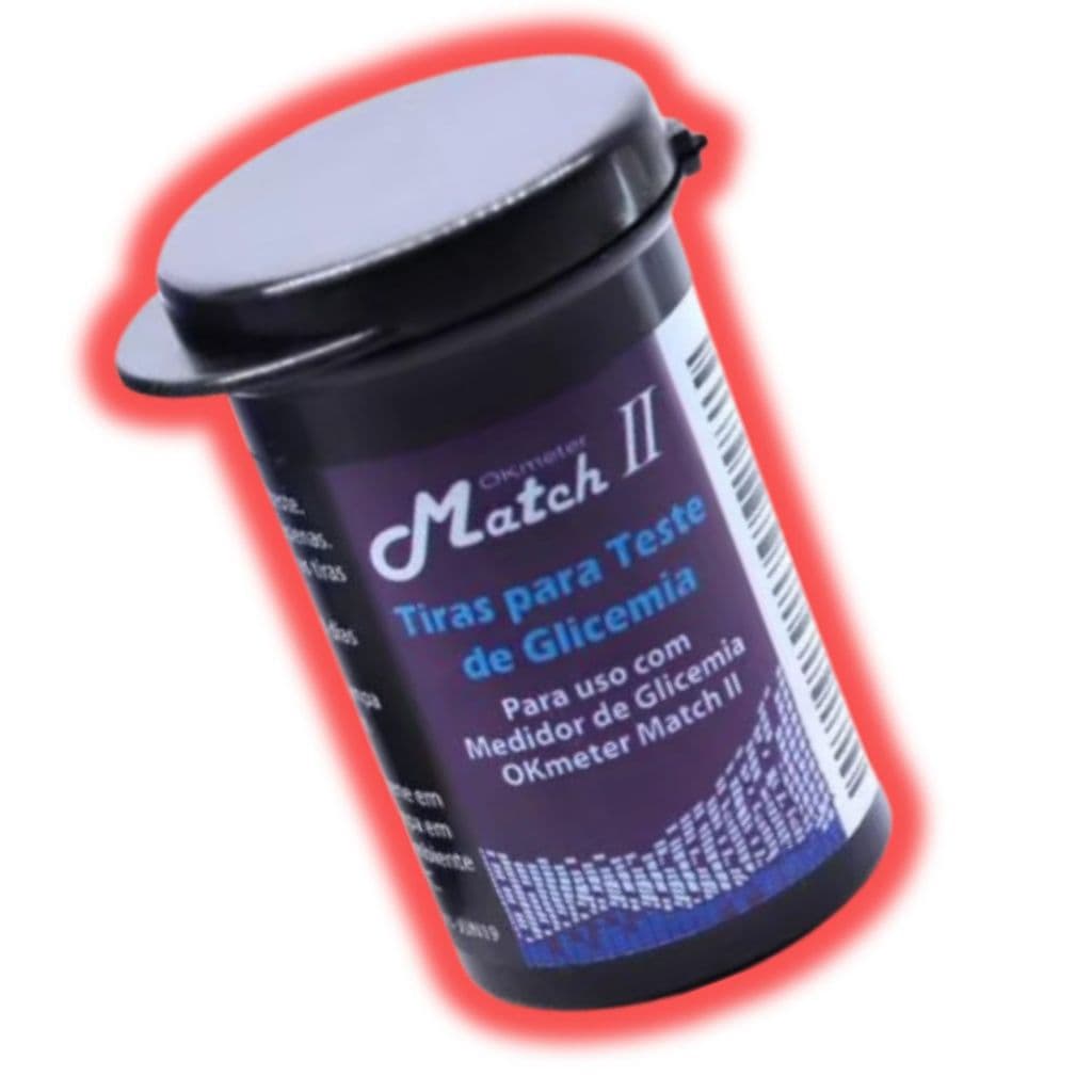 50 Tiras Medir Glicose Ok Meter Fitas Medir Glicemia Match 2