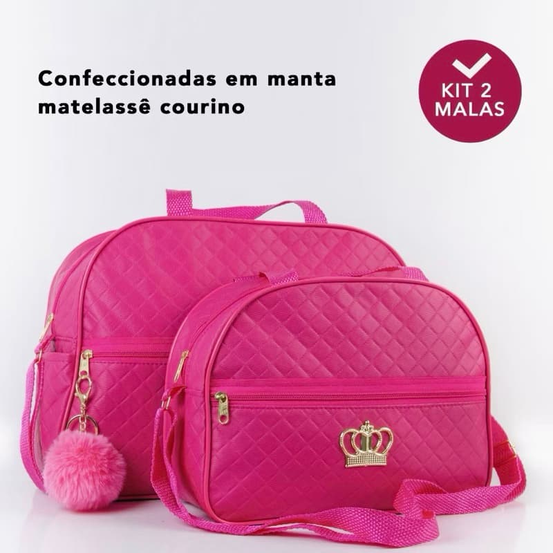 Kit Bolsa Maternidade 2 peças Varias Cores Lisas Mala Maternidade Mochila Maternidade Menino Menina
