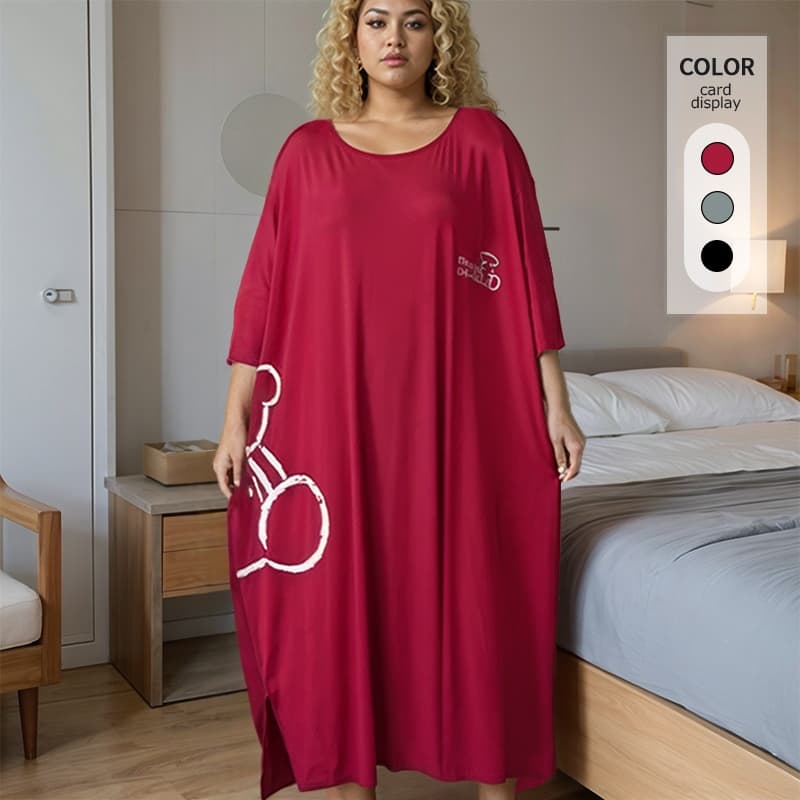 Mulheres de tamanho grande longa vestidos noturnos finos de manga curta pijamas de roupas domésticas soltas
