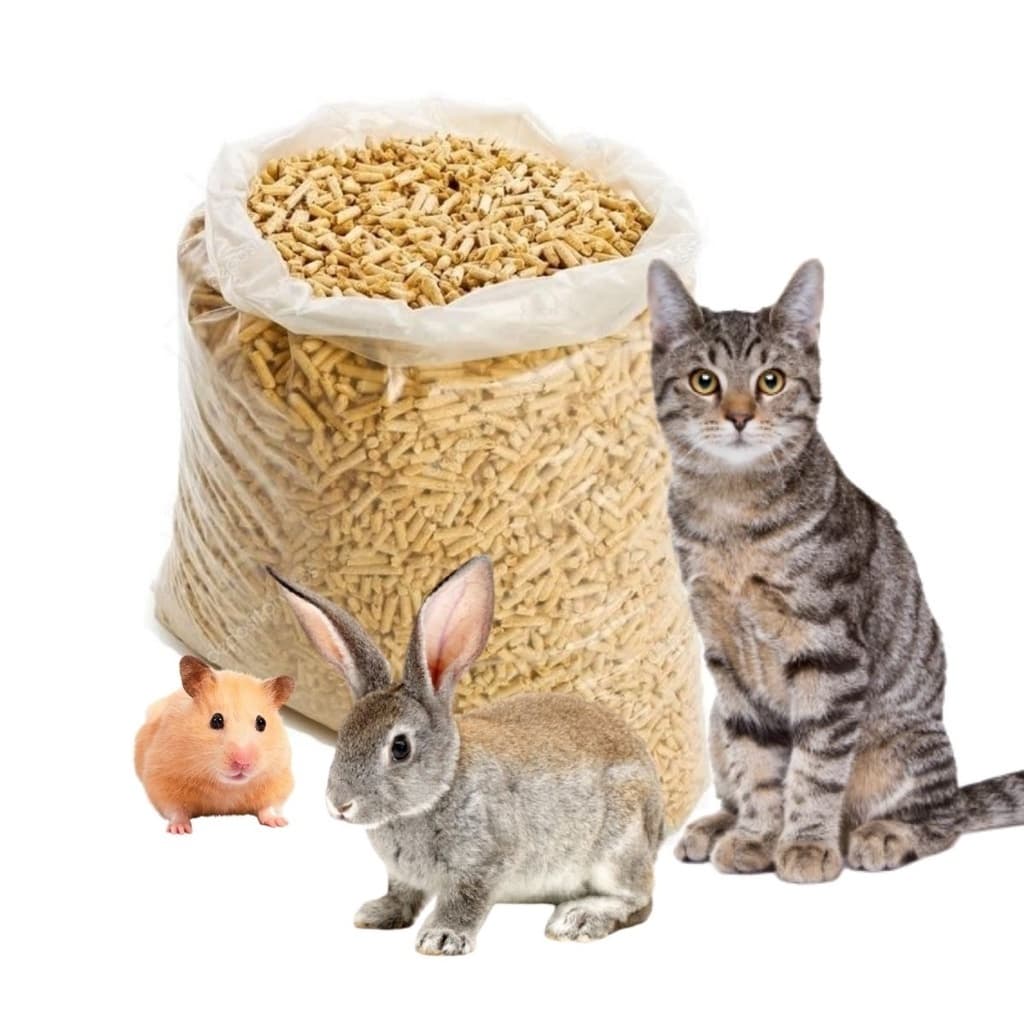 Granulado Natural de Madeira Controle de Cheiro, Ecológico e Sem Pó Para Gatos e Roedores