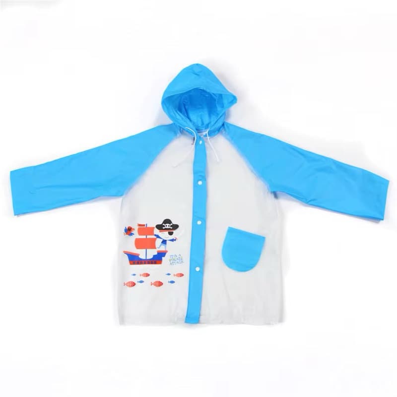 Capa de Chuva Infantil  de Botao Duradoura Resistente Transparente com Touca Feminina e Masculina