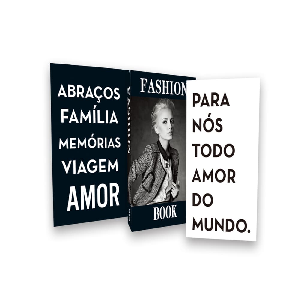 Kit 3 Livro Caixa Decorativo Fake