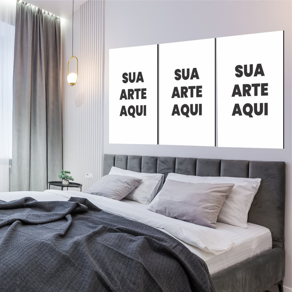Kit com 3 quadros personalizados com foto ou imagem placa decorativa decoração sala quarto