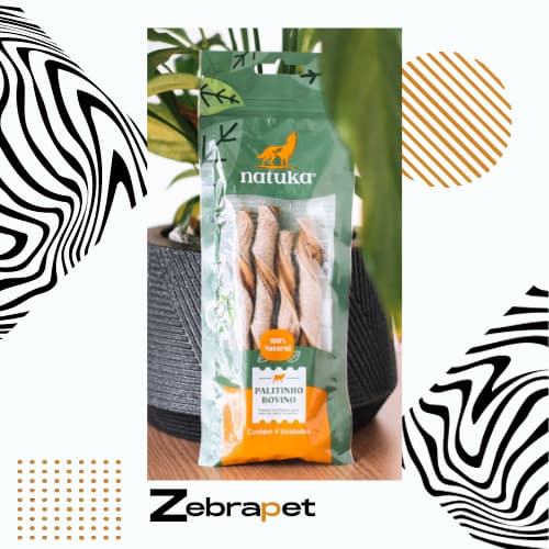 Natuka Palitinho Bovino - 4 Unid. - Mordedor 100% Natural