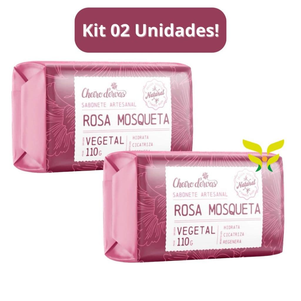 Kit 2 Unidades: Sabonete Rosa Mosqueta 110g Cheiro D Ervas