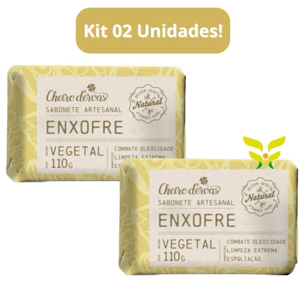 Kit 2 Unidades: Sabonete Enxofre 110g Cheiro D Ervas