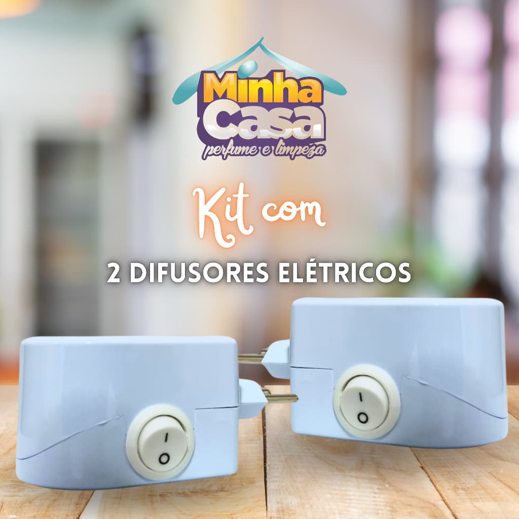 Kit 2 Difusor Elétrico De Ambiente Bivolt 30ml Maior Poder de Exalação