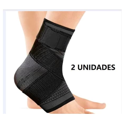 Kit Com 2 Tornozeleira Anti-Derrapante Ortopédica Ajustável Esportiva Proteção de Joelho com Strap Crossfit Verde