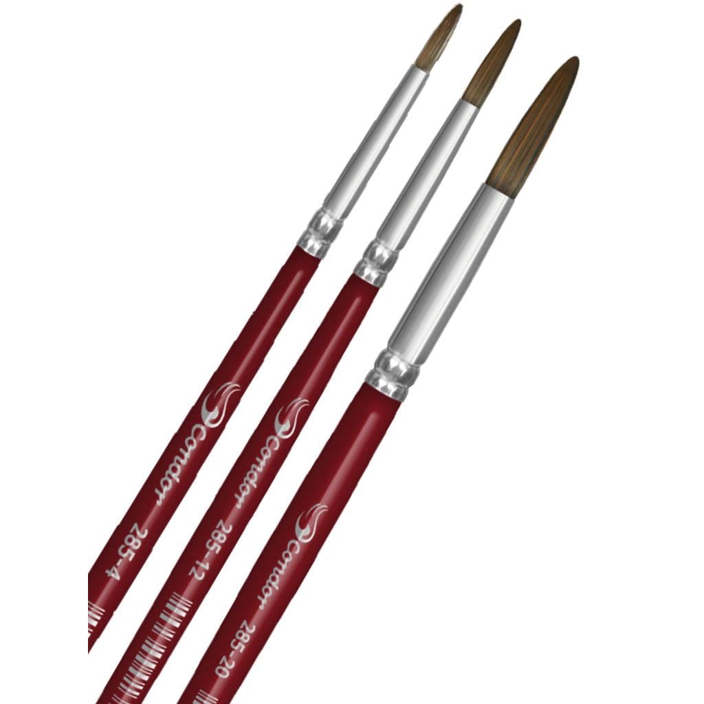 Kit Com 3 Pincel Artístico Condor 285 Num.: 4, 12 E 20