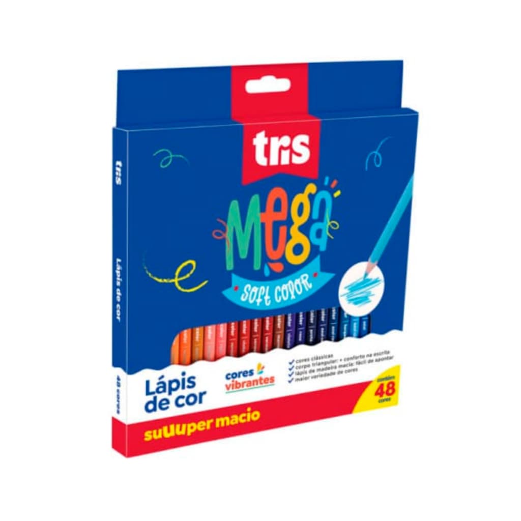 Lápis De Cor Mega Soft Color 48 Cores - Tris