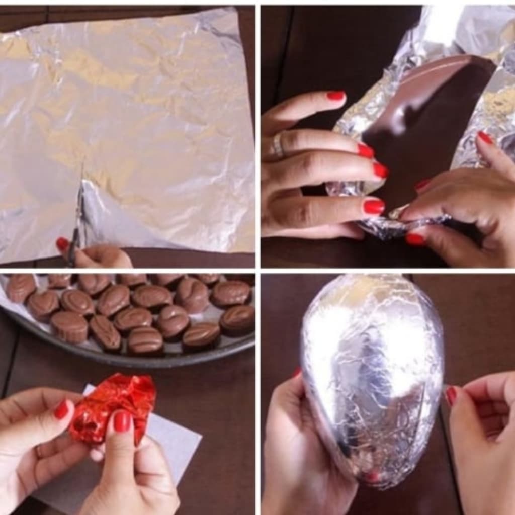 Papel Chumbo para Ovo de Páscoa Embalagem Folha Alumínio 40x50 cm Prata Metalizado- CROMUS