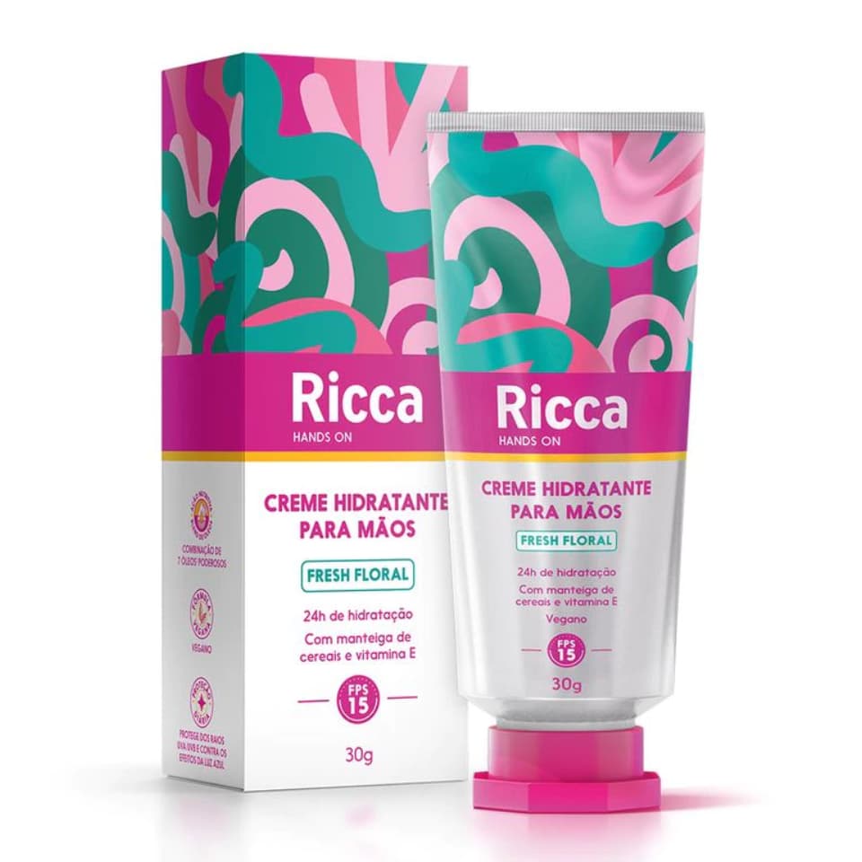 Creme Desodorante Hidratante Mãos FPS15 30g - FRESH FLORAL E FRUITTY - RICCA