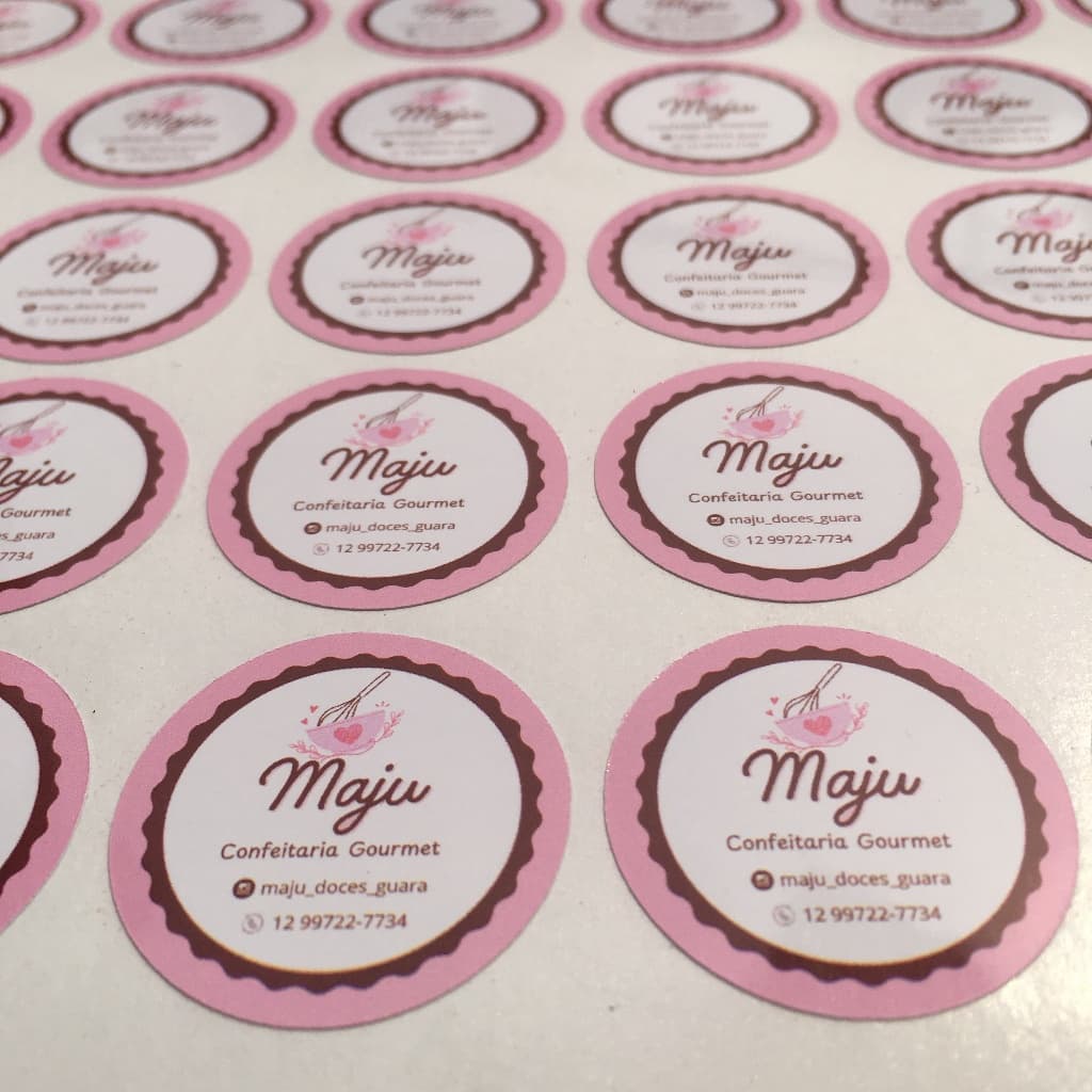 200 Etiquetas Adesivas 3x3 Personalizados Com Recorte