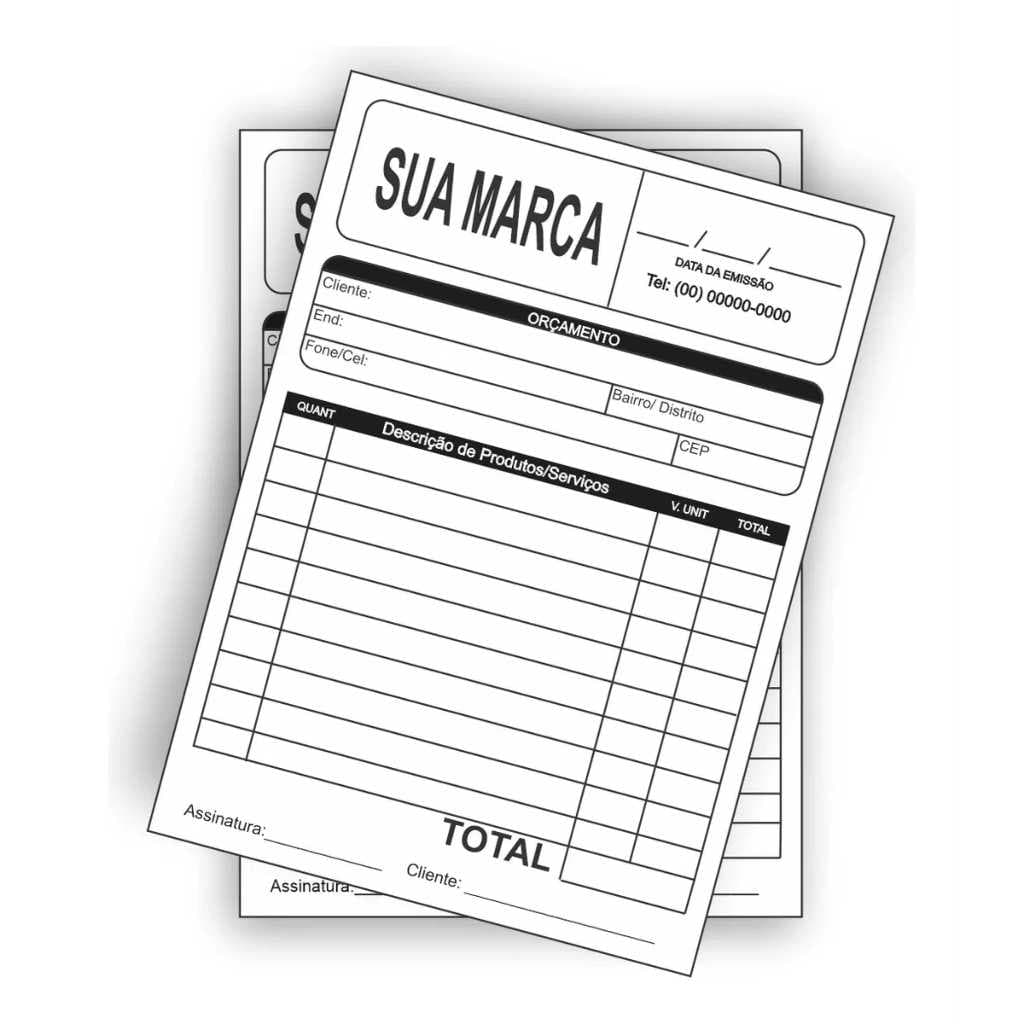 4 Blocos De Pedido/orçamento Personalizado 14x10 - 200 Fls