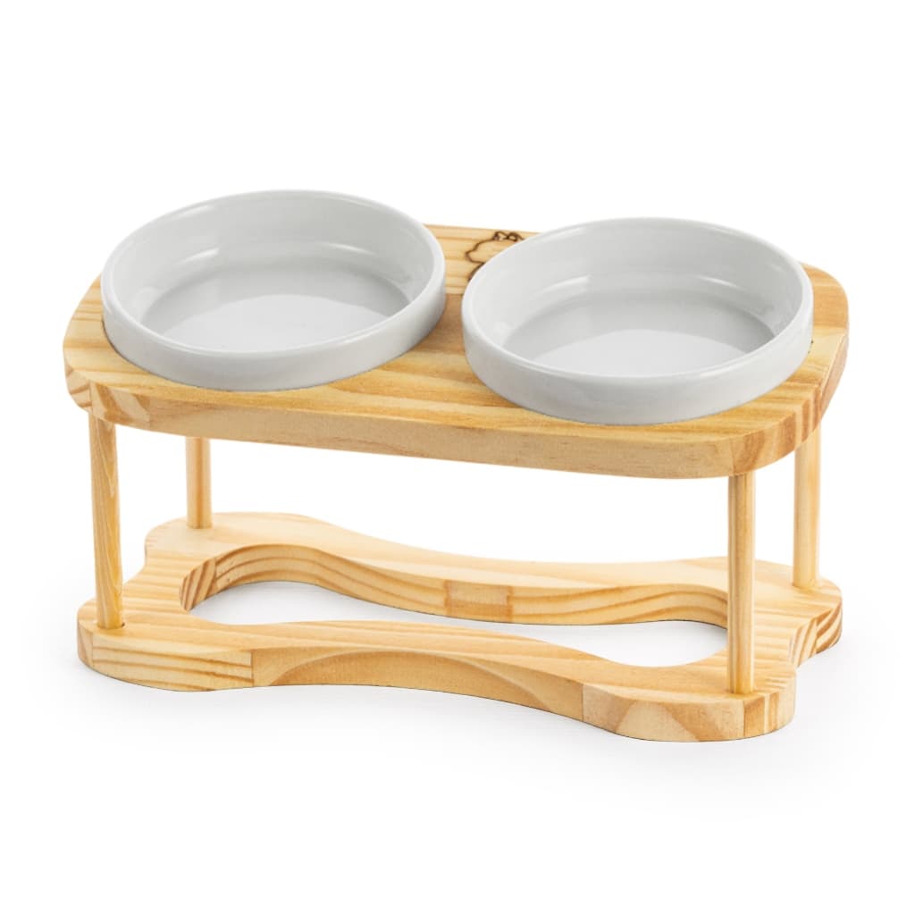 Comedouro Gato Elevado  Duplo 230ml – Ergonomico Antiderrapante Postura Correta Evita Refluxo