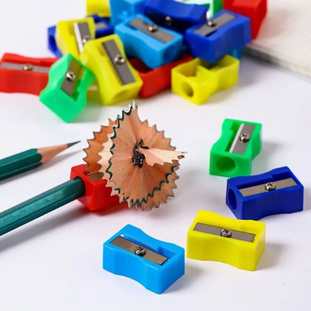 Caixa 24 Apontador Simples Plástico Lápis Atacado Colorido VMP Lápis de Maquiagem Escolar