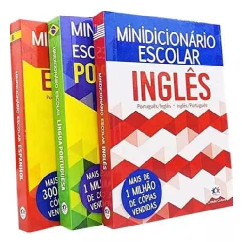 Kit Minidicionário Escolar Português + Inglês + Espanhol