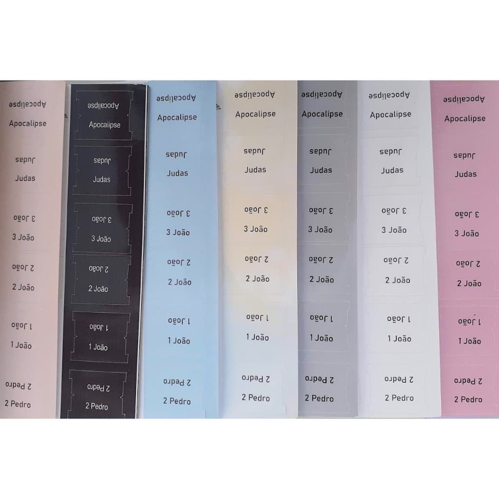 Abas adesivas para bíblia | Abas para Bíblia  Católica| Índice para Bíblia | Etiqueta para Bíblia | Letra Bastão