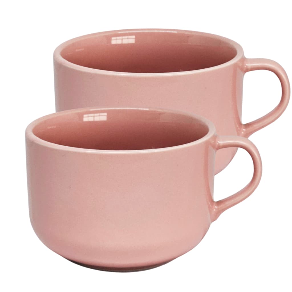 Kit Jogo 2 Caneca Jumbo Xícara Grande Cumbuca 600ml Sopa Caldo Chá Café Chocolate Presente Color