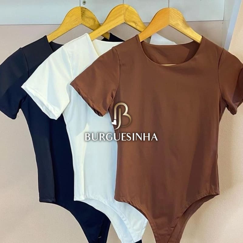 Kit 3 Body Feminino Manga Curta Suplex Duplo Premium Elegância E Conforto Para O Dia A Dia