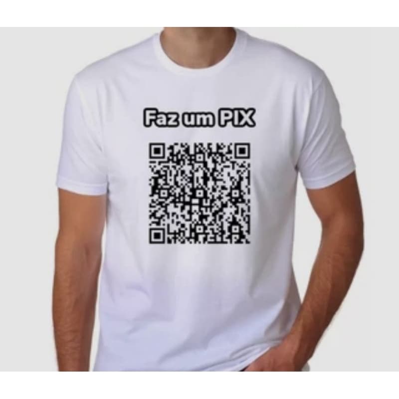 Camisa Camiseta Personalizada Qr Code Pix Presente Criativo