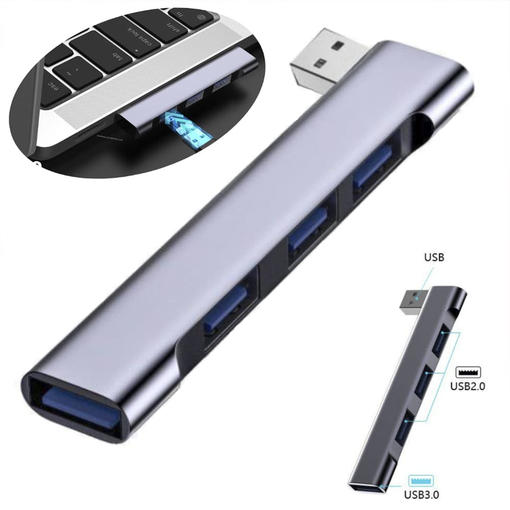 Hub USB 3.0 Adaptador Alta Velocidade com 4 Portas USB Switch OTG Multi Splitter para Notebook e PC